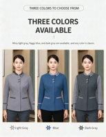 Uniformes de personnel d'entretien hôtelier unisexes à manches longues, coupe ajustée, 100 % polyester, gaufrés, résistants à l'usure et anti-boulochage, marque OEM