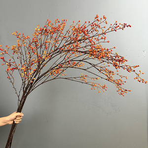 Bouquet décoratif de branches de baies artificielles pour la décoration de bureau, décoration de la maison, fleurs artificielles en plastique, plantes artificielles - Product Image 2