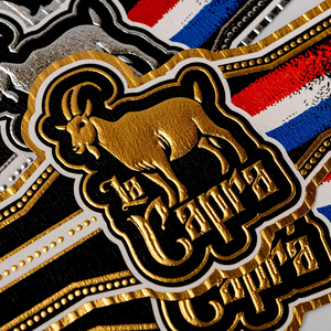 Die Cut Glossy Gold Foil <strong>Sticker</strong> Embossment in the Shape of Custom <strong>Printed</strong> Cigar Band Ring Wrap Label for Ciga - Product Image 2