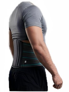 ORTHOWRAP OW239 Lumbar Support Belt Post-Surgical Support Breathable Pad Hook Loop Closure Arch Support Gray Teal Rehabilitation - Product Image 3