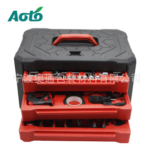 Kit d'outils ménagers Acto ATCT-001, type tiroir portable avec marteau, tournevis, ruban à mesurer, niveau, ciseaux - Product Image 3