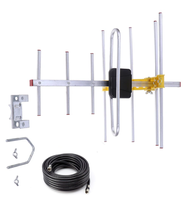 Antenne Yagi numérique HDTV 1080P étanche pour l'extérieur avec câble de 10 m, gain élevé de 25 dBi, pour chaînes locales gratuites