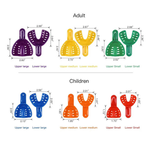 Disposable Autoclavable <b>Plastic</b> Impression <b>Trays</b> Perforated Upper/Lower Mixed Sizes for Adults & Children - Product Image 4