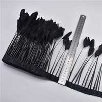Vente en gros de plumes de canard teintées vertes rayées de 15-20 cm, garniture en plumes pour robe, jupe, artisanat, plumes décoratives, plumes véritables