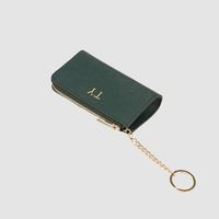 Porte-monnaie en cuir personnalisé à fermeture éclair, avec porte-clés, porte-cartes tendance