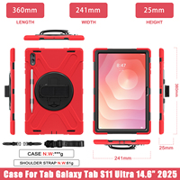 Casing Pelindung Tablet Samsung Galaxy Tab S11 Ultra SM-X936 14.6 Inch, Anti Benturan dengan Penyangga Putar 360 Derajat