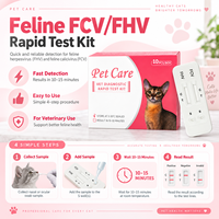 Cassette de test rapide combinée FIV/FeLV/FCoV/HW pour chats – Dispositif de diagnostic vétérinaire pour la détection d'anticorps et d'antigènes félin