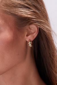 14K Gold Lab Grown Diamond Huggie Hoop Earrings_ Elegant Twist Design - Product Image 4