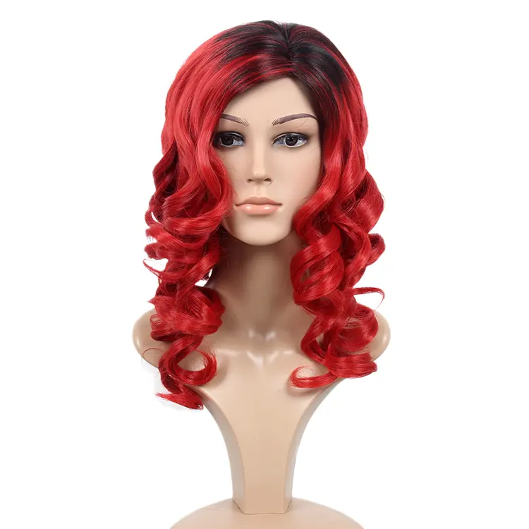 Style chaud printemps Curl cheveux brésiliens pleine dentelle perruque sans colle perruque Ombre dentelle perruque couleur rouge