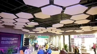 Panel wol kaca serat akustik ditangguhkan ubin langit-langit dengan harga pabrik