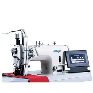Costura con cremallera abierta Honyu máquina de coser de 2 agujas con mesa