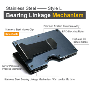 מותאם אישית ארנק מתכת דק מינימליסטי כסף קליפים ארנק אלומיניום חסם כרטיס אשראי מחזיק גברים ארנק סיבי פחמן - Product Image 4