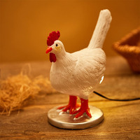 Lampe de chevet décorative en résine moderne simple DC Chicken, lumière LED blanc chaud, pour chambre intérieure