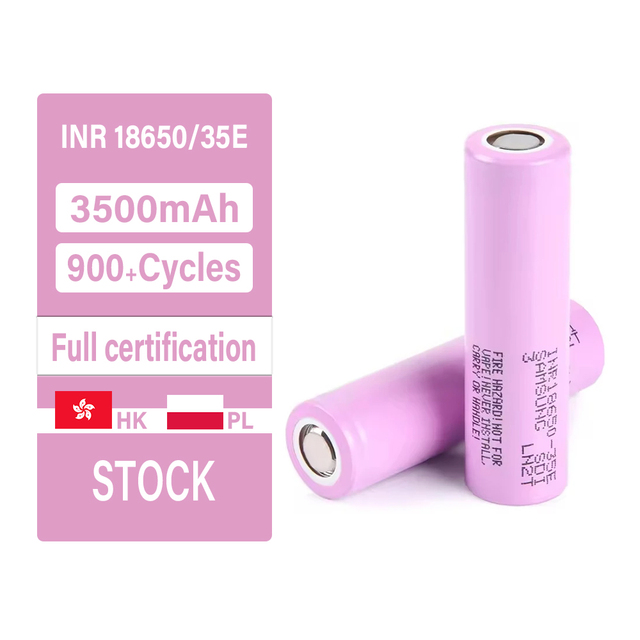 100% Original SAM INR18650 35E 3.7V 3500mAh High Capacity Liquid Battery INR Anode LiNiMnCoO2 Cathode 500 Cycle Lithium Battery