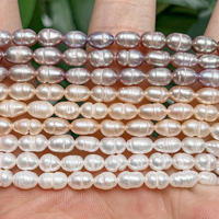 Perles d'eau douce naturelles de 4-5mm, perles blanches roses en forme de riz, perles en vrac pour la fabrication de bijoux, accessoires pour bracelets et colliers