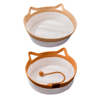 Nid pour chat tissé à grosses mailles, lit pour animaux de compagnie rayé en coton et lin rafraîchissant toutes saisons, tapis de couchage pour chat avec rembourrage en latex pour petits animaux OEM ODM