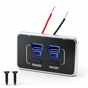 Nouvel Arrivage – Panneau de Charge Mural USB 4 Ports 12V pour Voiture/Camping-car, 78W Double PD & QC, <span class=keywords><strong>Chargeur</strong></span> de <span class=keywords><strong>Batterie</strong></span> de Voiture Multi-Ports USB - Product Image 1