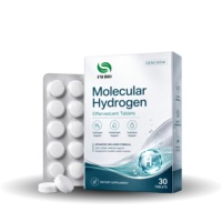 Comprimés effervescents d'hydrogène moléculaire à marque privée OEM, 30 unités, ronds blancs, antioxydant, hydratant, complément alimentaire