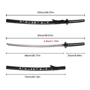 ดาบคาตานะนินจาบูชิโดทำมือแบบสั่งทำพิเศษ ขนาด 100 ซม. ไม่คม สำหรับตกแต่ง ดาบญี่ปุ่นแท้ - Product Image 2