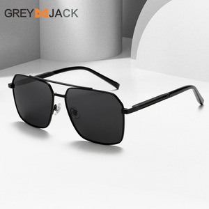 Nuevas Gafas de Sol Polarizadas para Hombre, Metálicas, con Doble Puente, Montura Grande, Protección UV400, para Conducir y Pescar, Lentes Negras TAC - Product Image 4