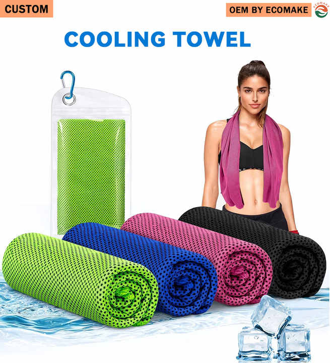 EN 2026 Summer Custom Logo Silicone 100% Microfiber Gym Towel Quick Dry Cold Towels with Case for Camping Fitness Sports Outdoor