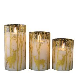 Beeman Led luci di candela elettronica di natale cervo vetro galleggiante tremolante <span class=keywords><strong>candele</strong></span> Led senza fiamma con telecomando - Product Image 6