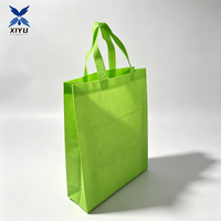 Sac de courses non tissé vert lime, sac fourre-tout vierge pour cadeaux, pochette d'emballage personnalisée imprimée pour boutique, fête ou promotion
