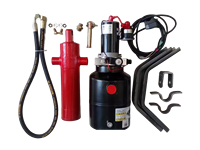 Kit de benne hydraulique électrique 12V 800W pour tricycle de transport - Système de levage robuste avec vérin