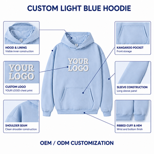 Sudadera con Capucha de Chenilla con Logotipo de Marca Privada, Color Claro, Informal, Bordado Personalizado, Fabricante de Ropa ODM, Venta al Por Mayor - Product Image 2