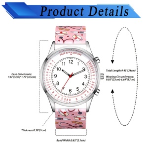 Reloj de Pulsera para Enfermeras Jewelrywe, Pulsómetro, Correa de Silicona, Fácil de Leer, Relojes de Cuarzo para Enfermeras y Médicos - Product Image 4