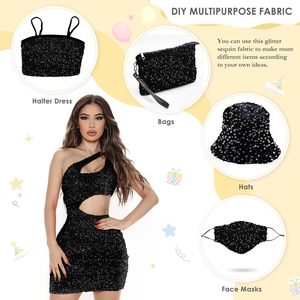 Long lanh sequin nhung vải lấp lánh chất liệu dày cho may quần áo cô dâu áo trang phục ăn mặc làm - Product Image 5