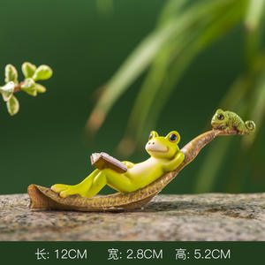 Decorazioni per statue di rana da giardino, figurine di rana in resina con pace, divertimento, segno di speranza, divertenti decorazioni estive ornamento da giardino naturale f - Product Image 4