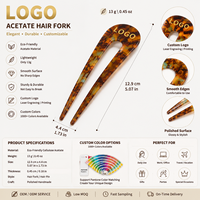 Pique à cheveux en acétate personnalisée Ume Factory pour femmes, épingle à cheveux de luxe avec logo et couleur personnalisés, fabricant OEM ODM, vente en gros