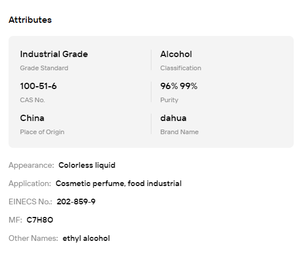 Etanol de Grado Perfumario, Alcohol Etílico 95% 96% 99% de Pureza, Materia Prima de Grado Alimenticio para la Producción de Perfumes - Product Image 6