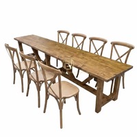Ensemble table et chaises en bois robustes et stables pour cafétéria d'entreprise et salle de pause