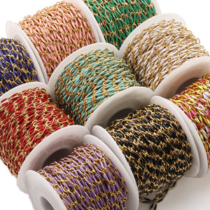 Colorful Zinc Alloy Twisted <b>Chain</b> 18k Enamel Coated For DIY Necklace <b>Waist</b> <b>Chain</b> Unisex Fashion Jewelry - Product Image 4