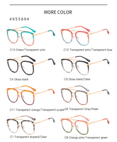 TR90 Lunettes optiques couleur bonbon double haricot anti lumière bleue Lunettes pour femmes Lunettes avec logo personnalisé