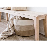Nouveauté, grand panier à jouets en corde, sac de rangement durable en corde de coton pour les jouets de salon, les jetés de canapé