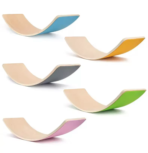 Tabla de equilibrio oscilante curvada de madera multifuncional para niños para ejercicio y funcionalidad corporal a la venta - Product Image 1