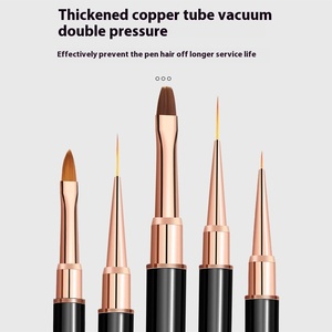 Outils professionnels de nail art à double embout avec pinceau pour gel d'extension d'ongles, pinceau pour gel de construction et pinceau <span class=keywords><strong>liner</strong></span> pour nail art - Product Image 5