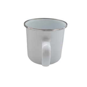 <b>Enamel</b> Mug White Silver Rim Dye Sublimation Coated Drink <b>Cup</b> Without Lid 77g Zhejiang Origin - Product Image 4