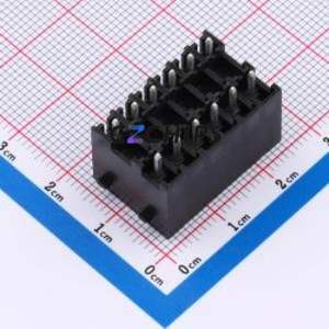 DB2EVHBG-3.81-2*6P-BK Plug-in Terminal Block Through hole,P=3.81mm Board-to-Board / Socket - Closed Snap Fixing 2x6P 3.81mm - Product Image 2
