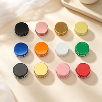 Boîte ronde métallique noire mate de 15g/15ml, boîtes larges pour bougies, rouge à lèvres, contenants cosmétiques, pot à bougie en aluminium