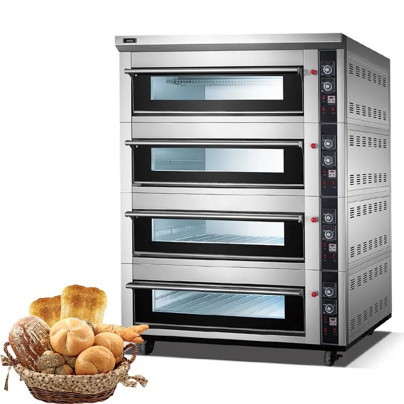 Industri 4 Dek 16 Nampan Oven Batu Dek Kelim Pannos Roti Besar Panggang Oven untuk Dijual/