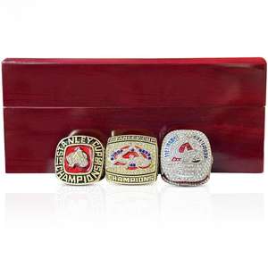 Bagues de championnat de la LNH Colorado Avalanche 1996 2001 <span class=keywords><strong>2022</strong></span>, bague de champion de la Coupe Stanley de hockey officielle personnalisée, boîte de présentation en <span class=keywords><strong>bois</strong></span> - Product Image 6
