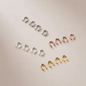 Good Quality Sterling Silver 925 Wire Protector Cable Thimbles Clasps Connector for Making Jewellery Accessories Supplies