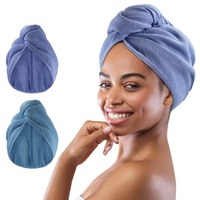 Turban en microfibre avec logo personnalisé, technique de tissage super absorbante à séchage rapide pour usage domestique