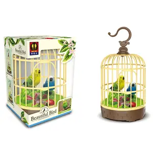 Top Sale Outdoor Tuin Decor Motion Sensor Vogel Beeldjes, Gift Ambachten Zingen Vogels, Voice-Activated Inductie Birdcage