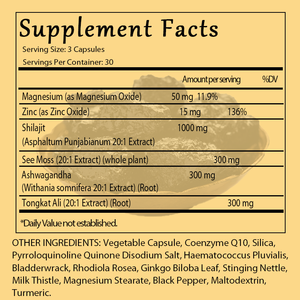 Cápsulas de Shilajit OEM/ODM, Suplemento de Shilajit con Musgo Marino, Ashwagandha, Tongkat Ali, Apoya la Energía, el Sistema Inmunológico y el Estado de Ánimo - Product Image 2