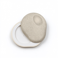 Boîte à maquillage vide à texture pierre, forme galet irrégulière, pour poudre, blush, fard à paupières, illuminateur